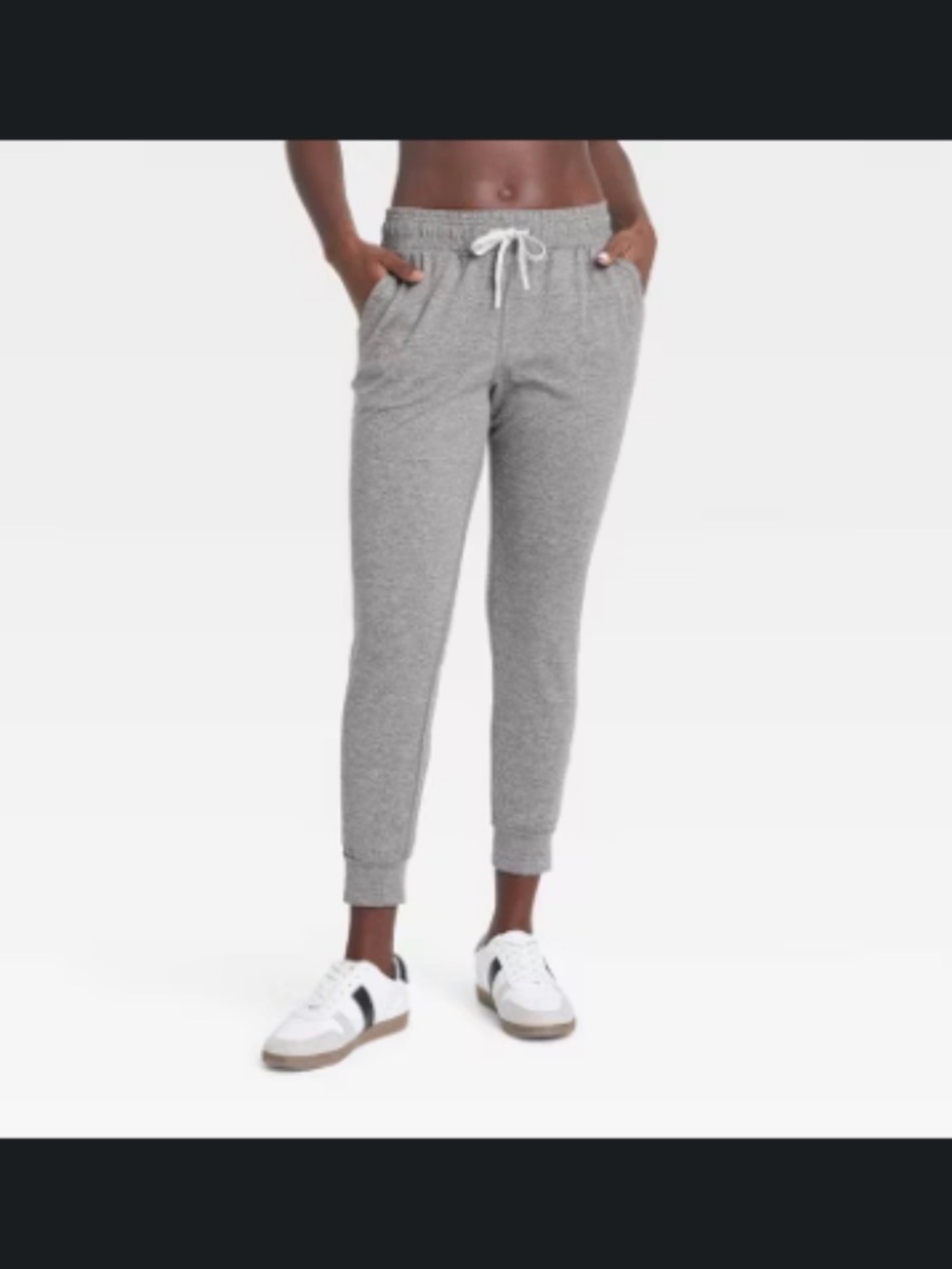 Target Soft Stretch Mid-Rise Jogger Pants All In Motion Heathered Gray small